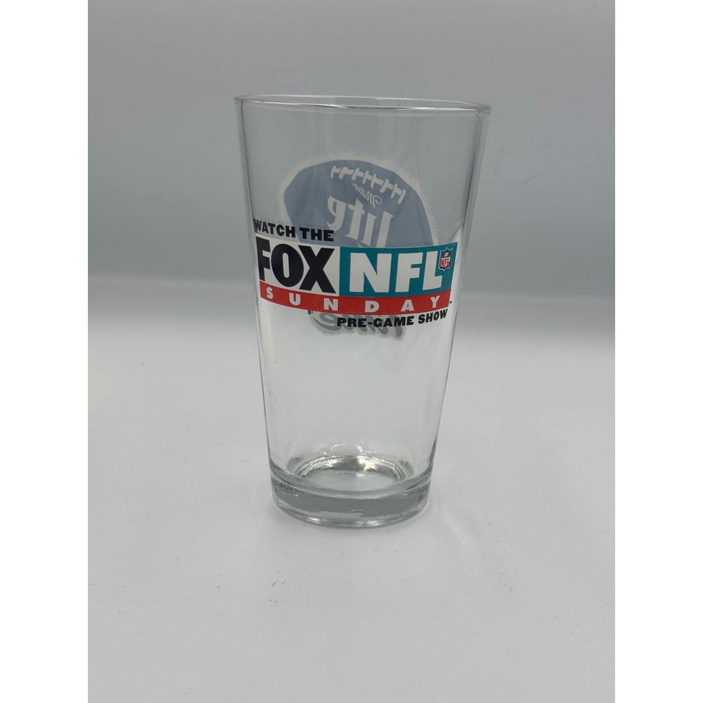 Vintage Miller Lite Miller Time Fox NFL Sunday Pre-Game Show Beer Glass 16oz 16